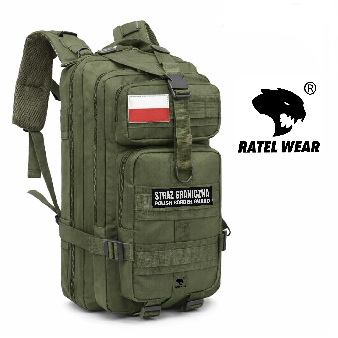 Plecak taktyczny oliwkowa zieleń 25 L STRAŻ GRANICZNA – RATEL WEAR
