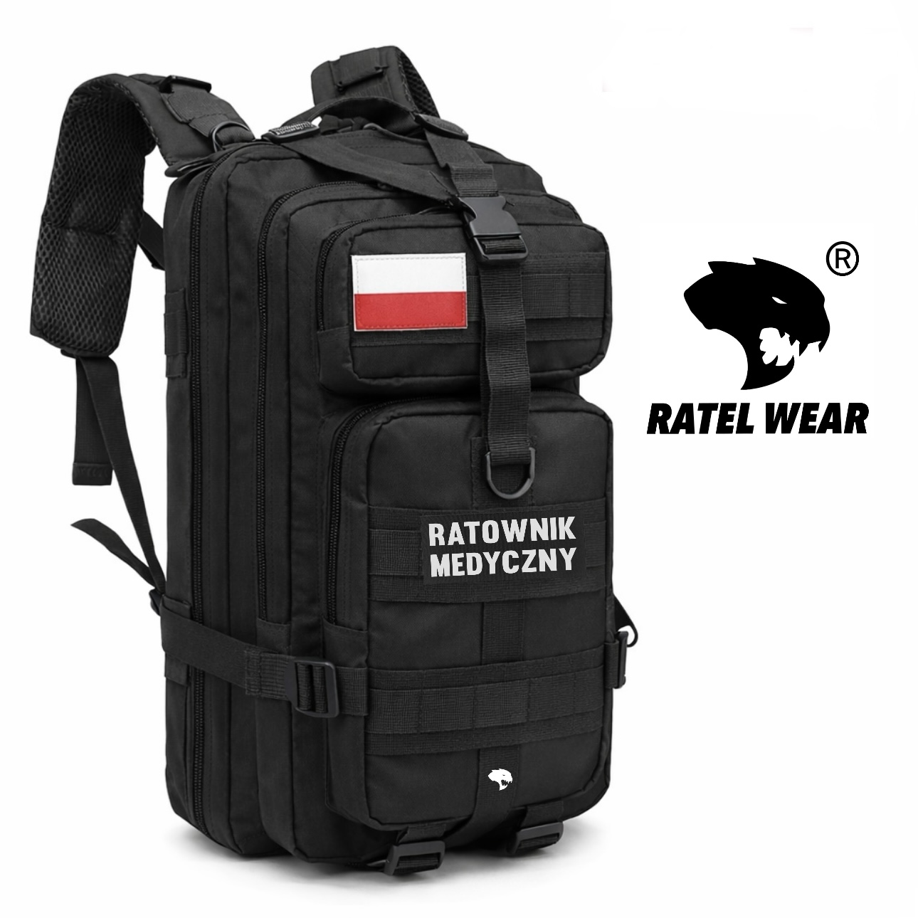 Plecak Taktyczny Czarny 25 L RATOWNIK MEDYCZNY RATEL WEAR AR FIRE