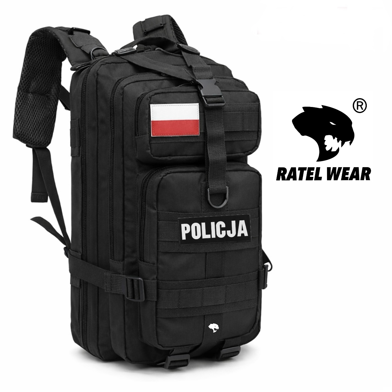 Plecak taktyczny czarny 25 L POLICJA – RATEL WEAR