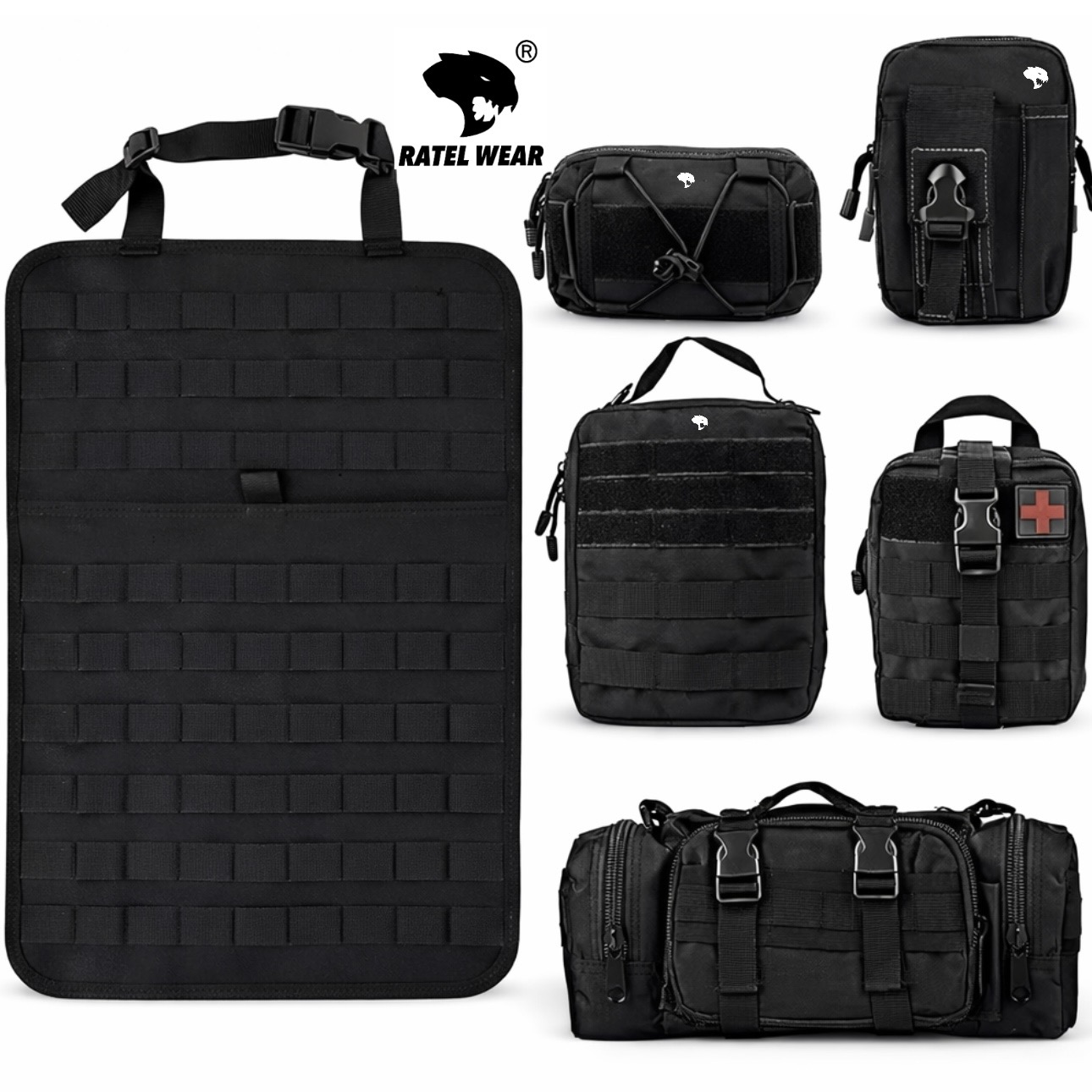 Taktyczny organizer samochodowy czarny 6w1 STRAŻ - RATEL WEAR - obrazek 2