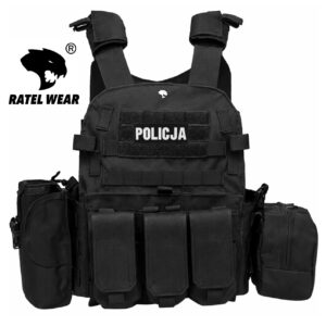 Kamizelka taktyczna czarna POLICJA - RATEL WEAR