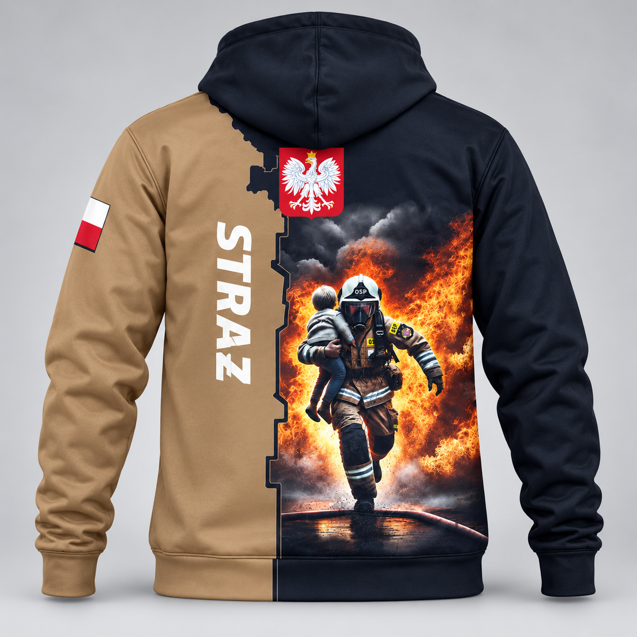 Bluza z kapturem HERO OCHOTNICZA STRAŻ POŻARNA – RATEL WEAR - obrazek 2